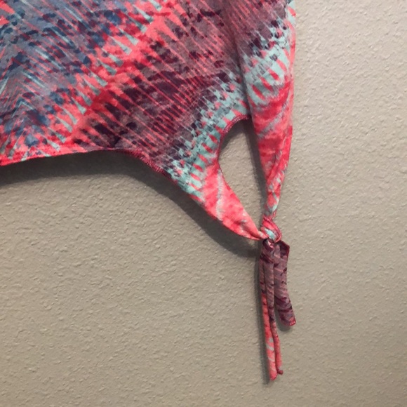 Prana flora top Women's XS Organic cotton short sleeve blouse tie dye shirt EUC - Picture 3 of 11